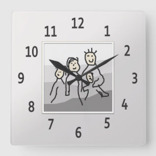 Persoonlijke Silver Framed Foto Vierkante Klok