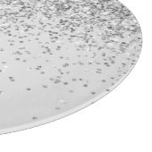 Persoonlijke Silver Glitter Modern Monogram Naam Snijplank (Hoek)