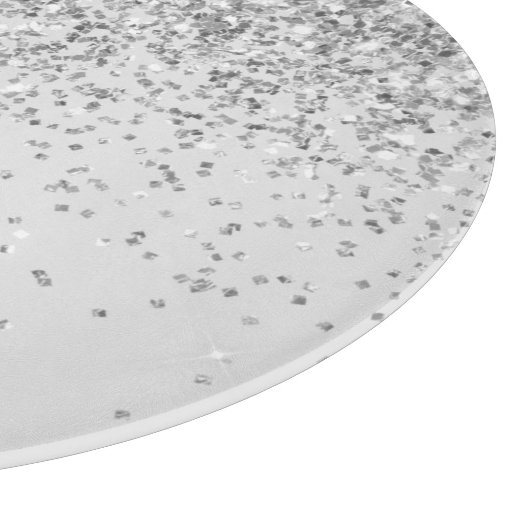 Persoonlijke Silver Glitter Modern Monogram Naam Snijplank (Hoek)