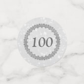 Persoonlijke Silver Grey 100e verjaardag Confetti (Kleine voorkant)