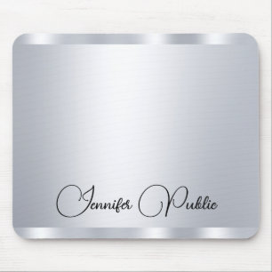 Persoonlijke Silver Metallic look Typografie Muismat