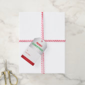 Persoonlijke Silver Red Merry-Labels met kerstcade Cadeaulabel (Met Touw)