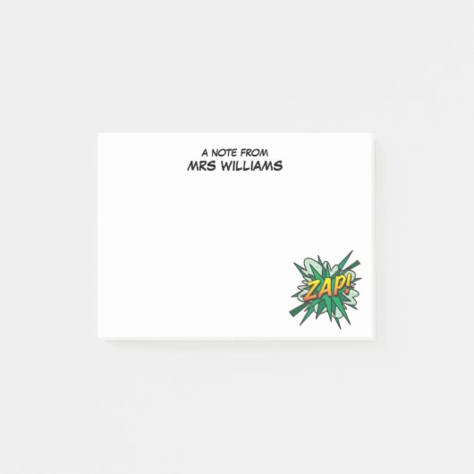 Persoonlijke Simpele Leuke Stripboek ZAP Post-it® Notes (Voorkant)