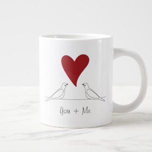 Persoonlijke Simpele Moderne Vogels in de Liefde R Grote Koffiekop