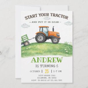 Persoonlijke simpele Tractor Verjaardag Kaart
