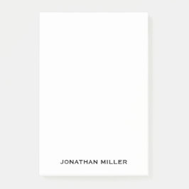 Persoonlijke Simple Black White Typographic Name Post-it® Notes