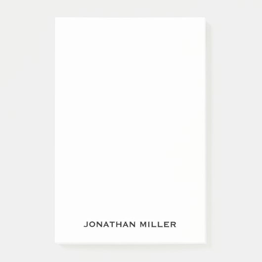 Persoonlijke Simple Black White Typographic Name Post-it® Notes (Voorkant)