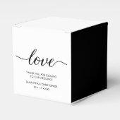 Persoonlijke Simple & Elegant Love Wedding ScrIpt Bedankdoosjes (Voorkant Zijde)