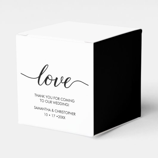 Persoonlijke Simple & Elegant Love Wedding ScrIpt Bedankdoosjes (Voorkant Zijde)