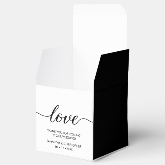 Persoonlijke Simple & Elegant Love Wedding ScrIpt Bedankdoosjes (Geopend)