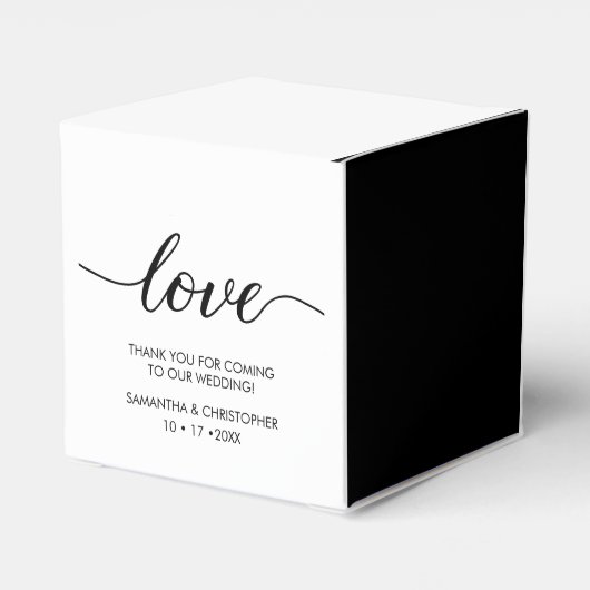 Persoonlijke Simple & Elegant Love Wedding ScrIpt Bedankdoosjes (Achterkant)
