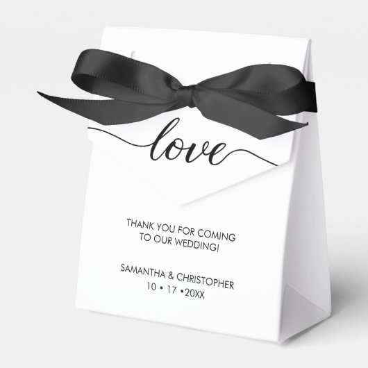 Persoonlijke Simple & Elegant Love Wedding ScrIpt Bedankdoosjes (Voorkant Zijde)