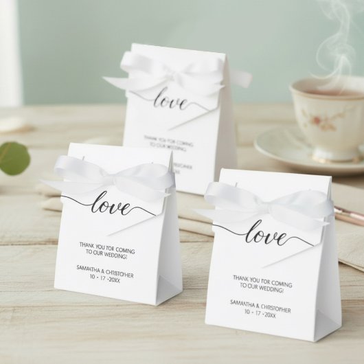 Persoonlijke Simple & Elegant Love Wedding ScrIpt Bedankdoosjes