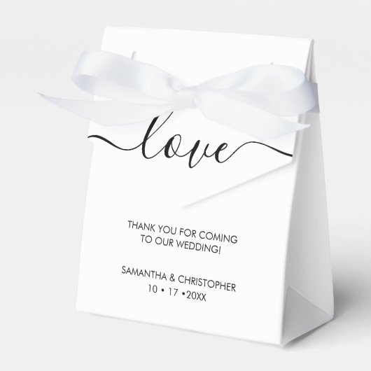 Persoonlijke Simple & Elegant Love Wedding ScrIpt Bedankdoosjes (Voorkant Zijde)