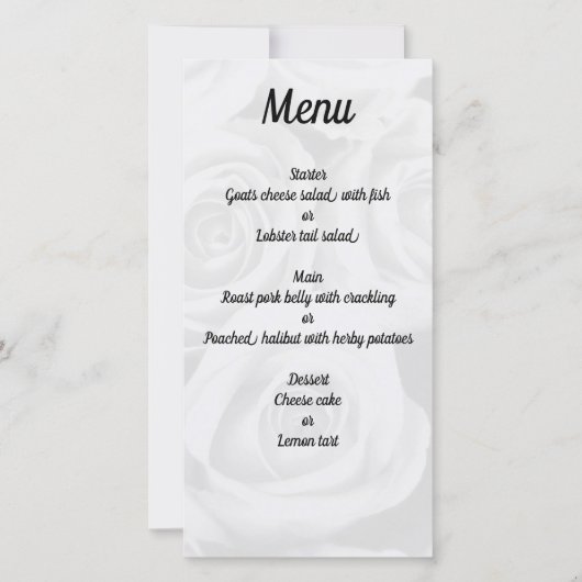 Persoonlijke Simple Minimal Wedding Menu Kaart (Voorkant)