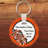 Persoonlijke Sinaasappel- en zwarte klokSleutelhan Sleutelhanger (Voorkant)