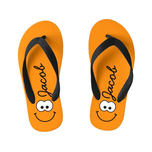 Persoonlijke Sinaasappel Kinder Teenslippers (Voetbed)