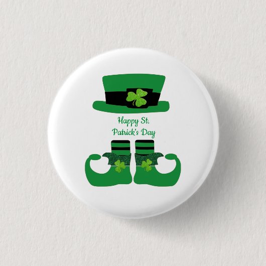 Persoonlijke Sint Patrick's Day Irish Leprechaun Ronde Button 3,2 Cm (Voorkant)