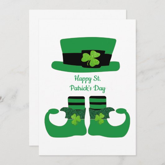 Persoonlijke Sint Patrick's Day Leprechaun Kaart (Voorkant / Achterkant)