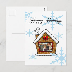 Persoonlijke Sinterklaas Huis Sneeuwvlokken Feestd Briefkaart