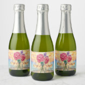 Persoonlijke Sip & Sunset Mini Mousserend Sparkling Wijnetiket (Flessen)