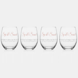 Persoonlijke Sip & Sunset Steel Wine Glas Set 