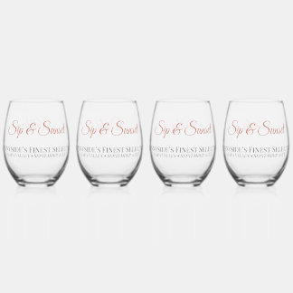 Persoonlijke Sip & Sunset Steel Wine Glas Set 