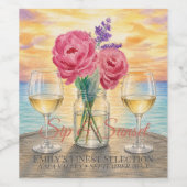 Persoonlijke Sip & Sunset-wijnfles Wijn Etiket (Enkel label)