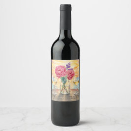 Persoonlijke Sip & Sunset-wijnfles Wijn Etiket