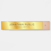Persoonlijke Sjabloon Faux Gold Elegant Modern Deurbordje (Voorkant)
