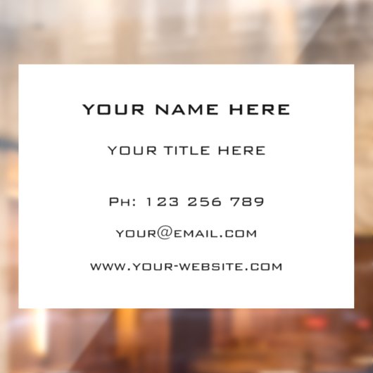 Persoonlijke Sjabloon voor Bedrijfsraamfolie Raamsticker (Vel 2)