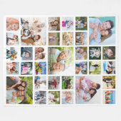 Persoonlijke Sjabloon voor fotocollage 33 White Fleece Deken (Voorkant (Horizontaal))