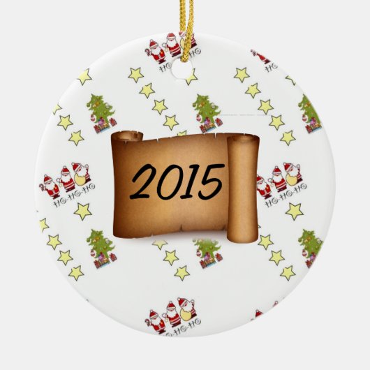 Persoonlijke Sjabloon voor kerstversiering met fot Keramisch Ornament (Voorkant)