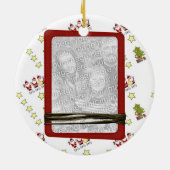 Persoonlijke Sjabloon voor kerstversiering met fot Keramisch Ornament (Achterkant)