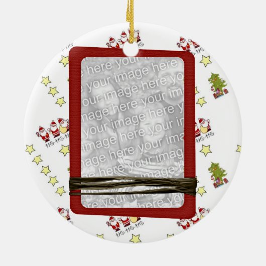 Persoonlijke Sjabloon voor kerstversiering met fot Keramisch Ornament (Achterkant)