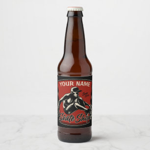 Persoonlijke Skate Shop Grab Trick Skateboarden Bier Etiket