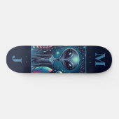 Persoonlijke Skateboard met Ruimte Alien (Horizontaal)