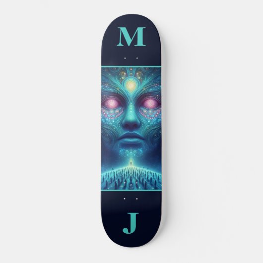 Persoonlijke Skateboard met Ruimte Alien (Voorkant)