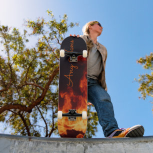 Persoonlijke Skateboard met Vlammen Ontwerp