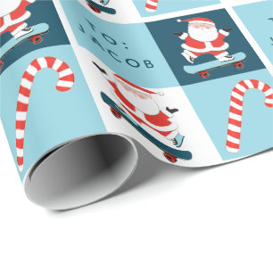 Persoonlijke Skateboarding Holiday Gift Cadeaupapier