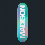 Persoonlijke Skateboards Naam Holographic Unicorn<br><div class="desc">Pas deze kleurrijke Skateboardsen eenvoudig aan op holografisch Unicorn-esthetisch. Voeg jouw naam toe,  kies doopvont,  verander grootte en positie,  voeg klusje,  foto's en vormen toe.</div>