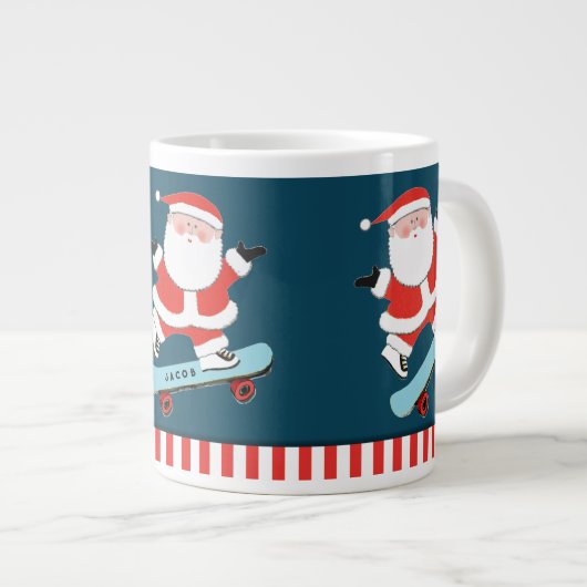 Persoonlijke Skater Holiday Gift Giant Coffee Mok (Voorkant rechts)