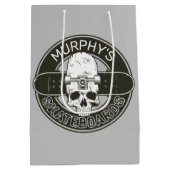 Persoonlijke Skater NAAM Schedel Skateboarden Skat Medium Cadeauzakje (Achterkant)