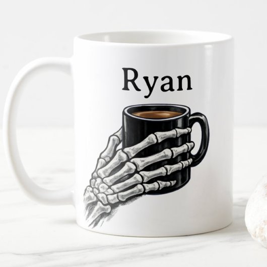 Persoonlijke Skeleton Hand Koffiemok Cadeau