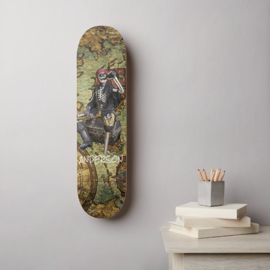 Persoonlijke SKELETON PIRATE HERO Persoonlijk Skateboard (Muurkunst)