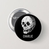 Persoonlijke  Skull Halloween-partijnaam Ronde Button 5,7 Cm (Voorkant /achterkant)