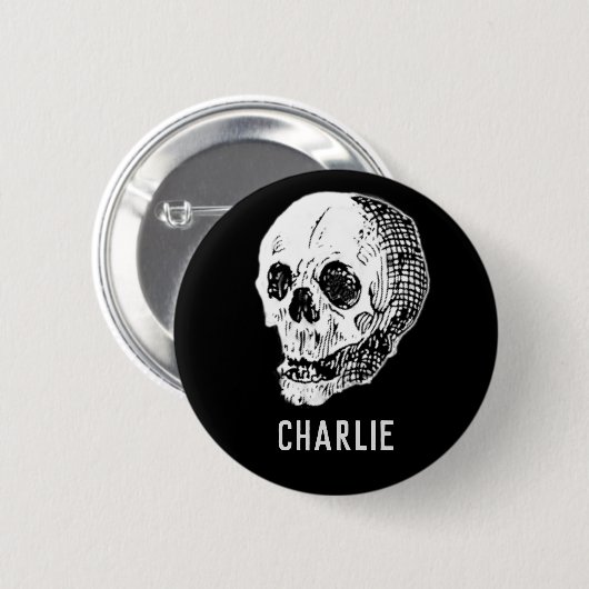 Persoonlijke  Skull Halloween-partijnaam Ronde Button 5,7 Cm (Voorkant /achterkant)