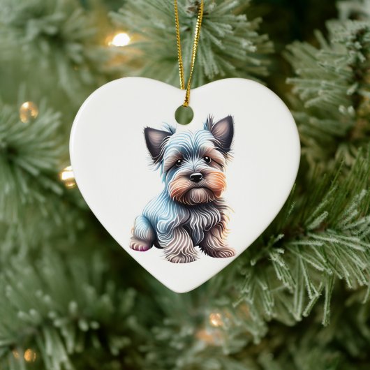 Persoonlijke Skye Terrier Puppy Keramisch Ornament (Boom)