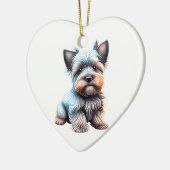 Persoonlijke Skye Terrier Puppy Keramisch Ornament (Links)