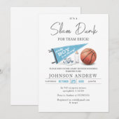 Persoonlijke Slam Dunk Basketbal Baby Shower Kaart (Voorkant / Achterkant)